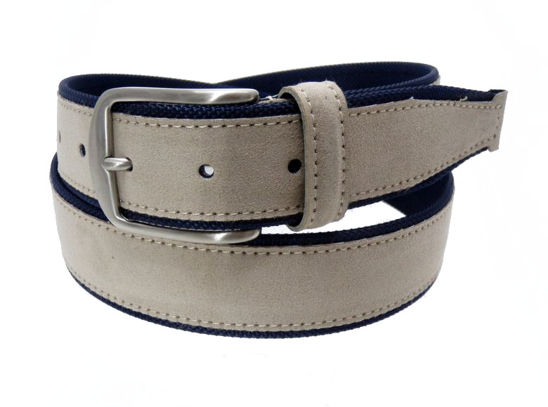 Cintura in tela + dainetto -blu/sabbia- mm35